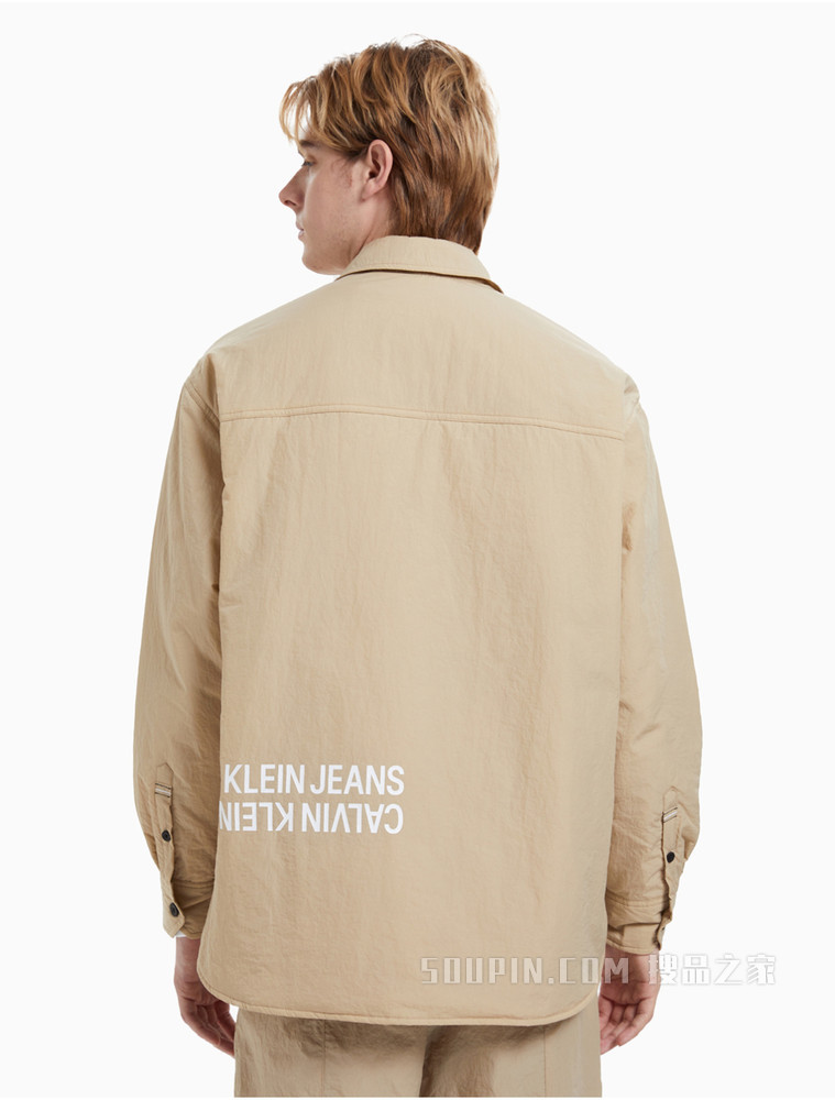 Calvin Klein 男士翻领工装印花夹棉外套J319310