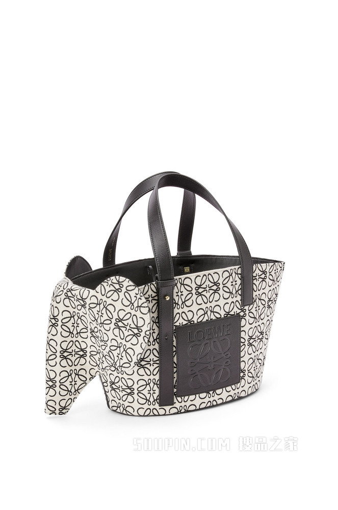 Anagram 提花布和牛皮革小象 Basket 手袋