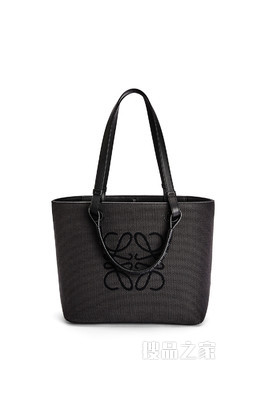 小号提花布和牛皮革 Anagram Tote 手袋