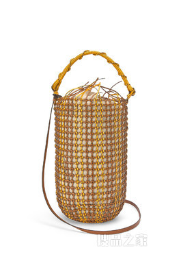 牛皮革 Bucket 网眼手袋