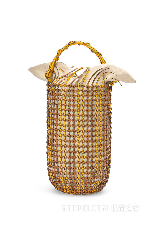 牛皮革 Bucket 网眼手袋