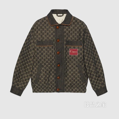 GG Denim系列夹克 黑色和象牙白色