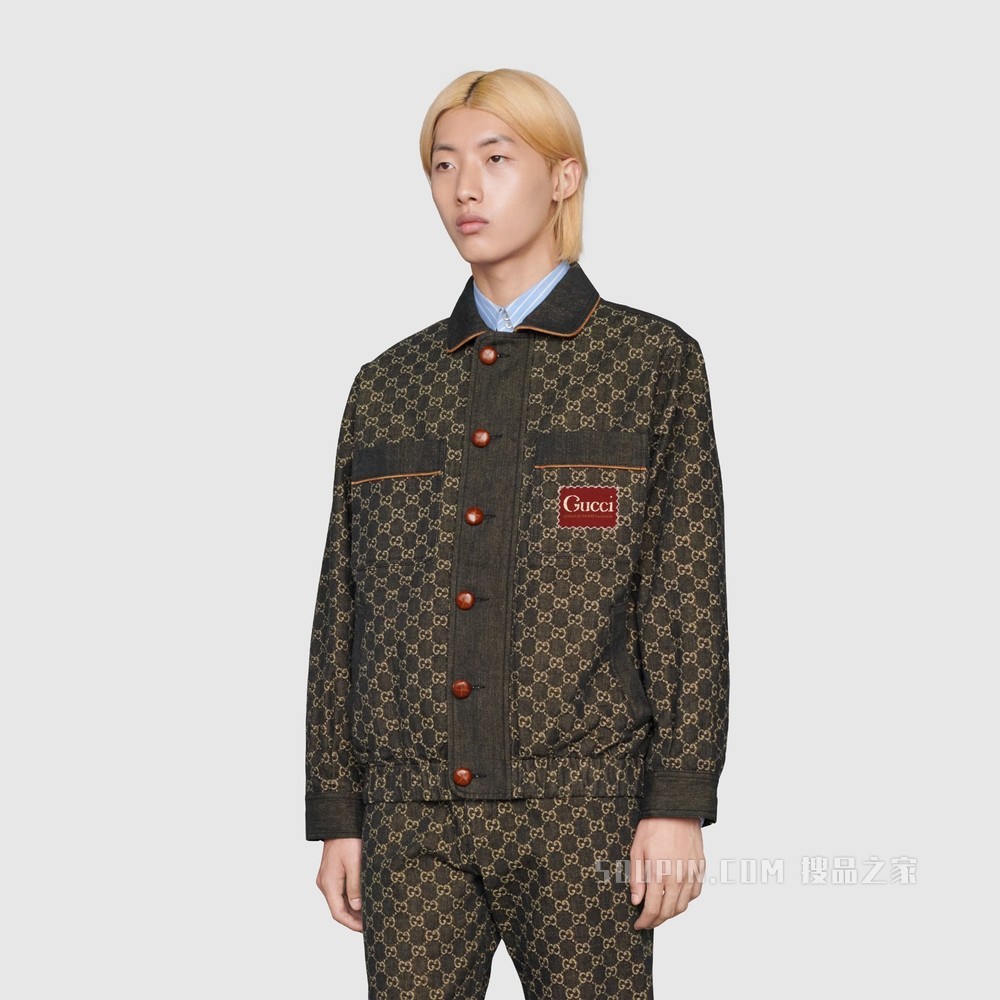 GG Denim系列夹克 黑色和象牙白色