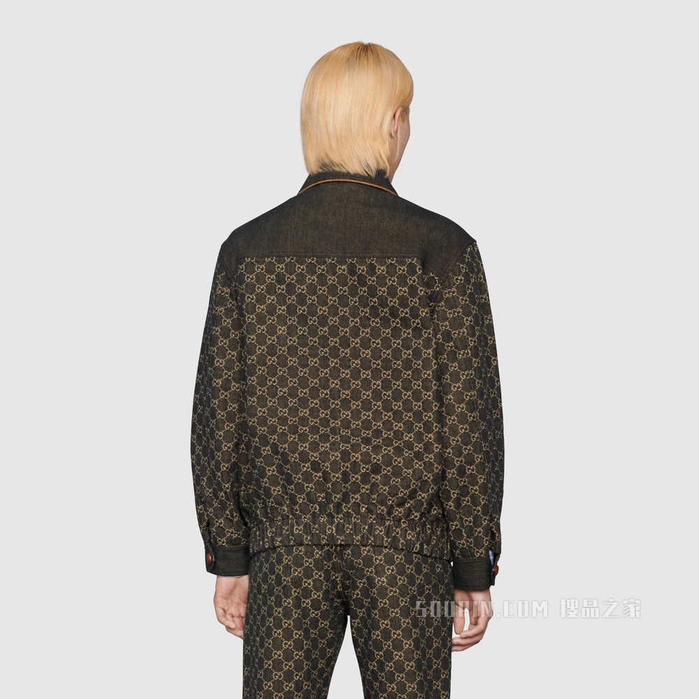 GG Denim系列夹克 黑色和象牙白色