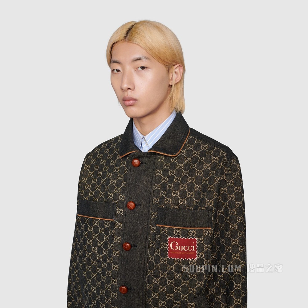 GG Denim系列夹克 黑色和象牙白色