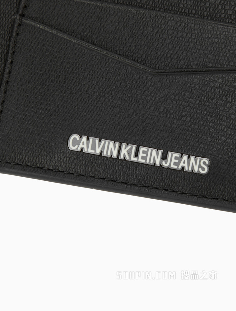 【圣诞礼物】Calvin Klein 男士时尚印花牛皮肌理短款卡夹HP1637