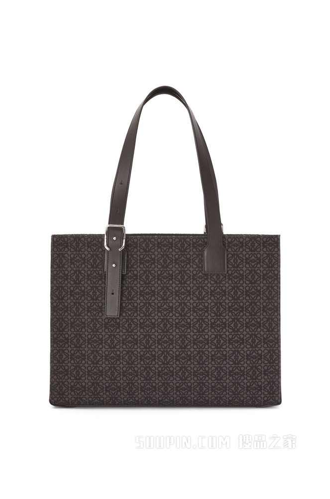 Anagram 提花布和牛皮革 Buckle Horizontal Tote 手袋