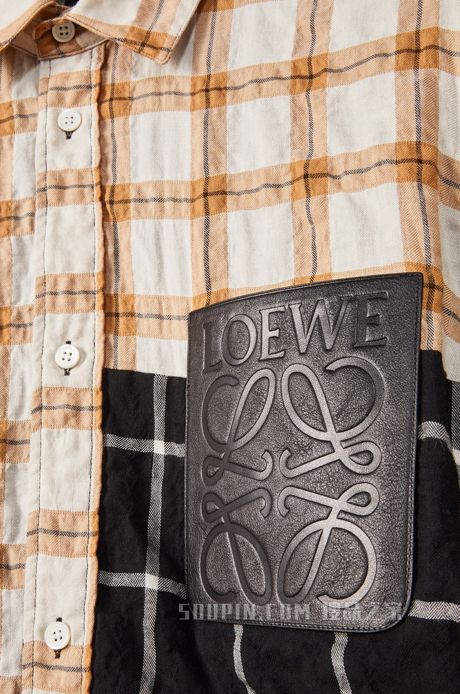 棉质莫代尔格纹衬衫外套