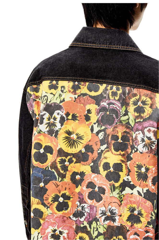 棉质背面单宁布三色堇外套衬衫