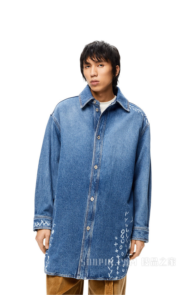 棉质印花单宁布外套衬衫