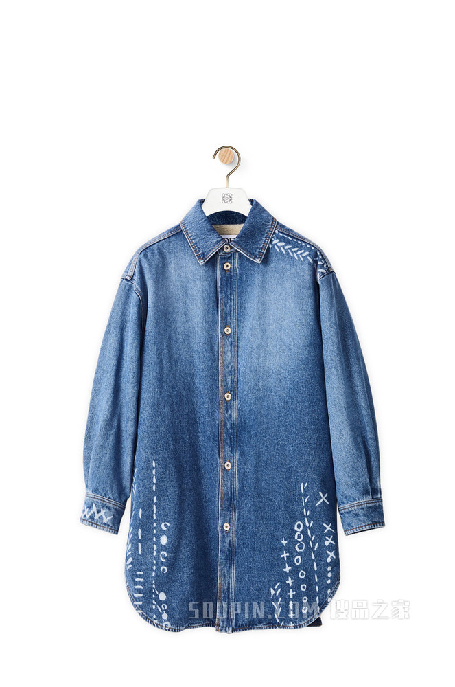 棉质印花单宁布外套衬衫