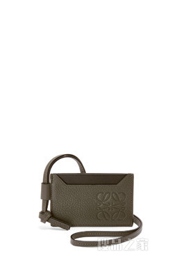 粒面牛皮革品牌简约卡包项链