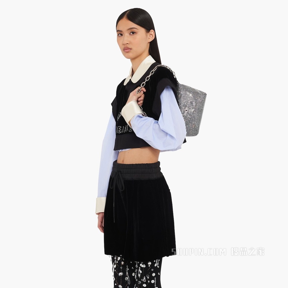 MIU SPIRIT 贴花装饰缎面手袋