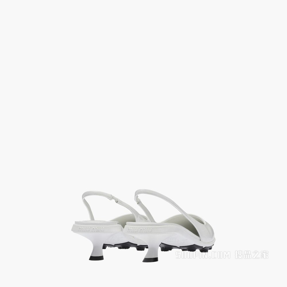 漆皮后饰带高跟鞋