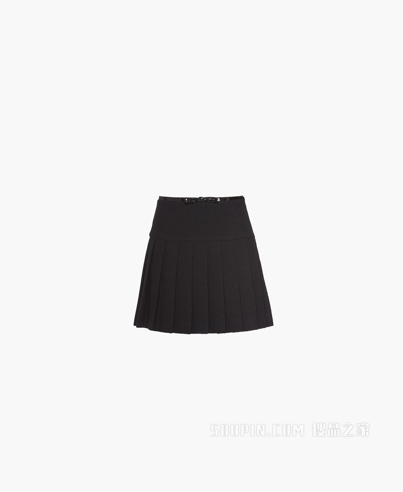 圈绒褶裥半身裙