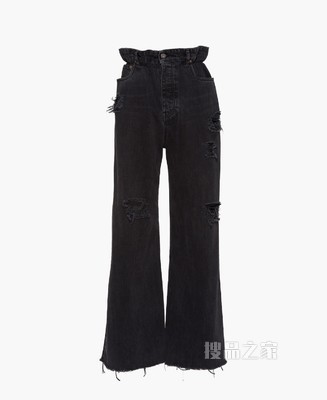 阔腿牛仔裤