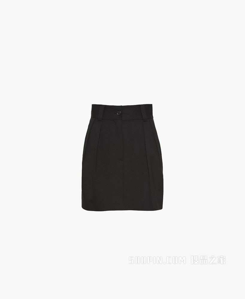 呢绒迷你半身裙