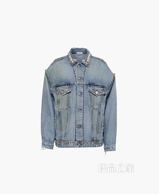 铆钉装饰丹宁外套