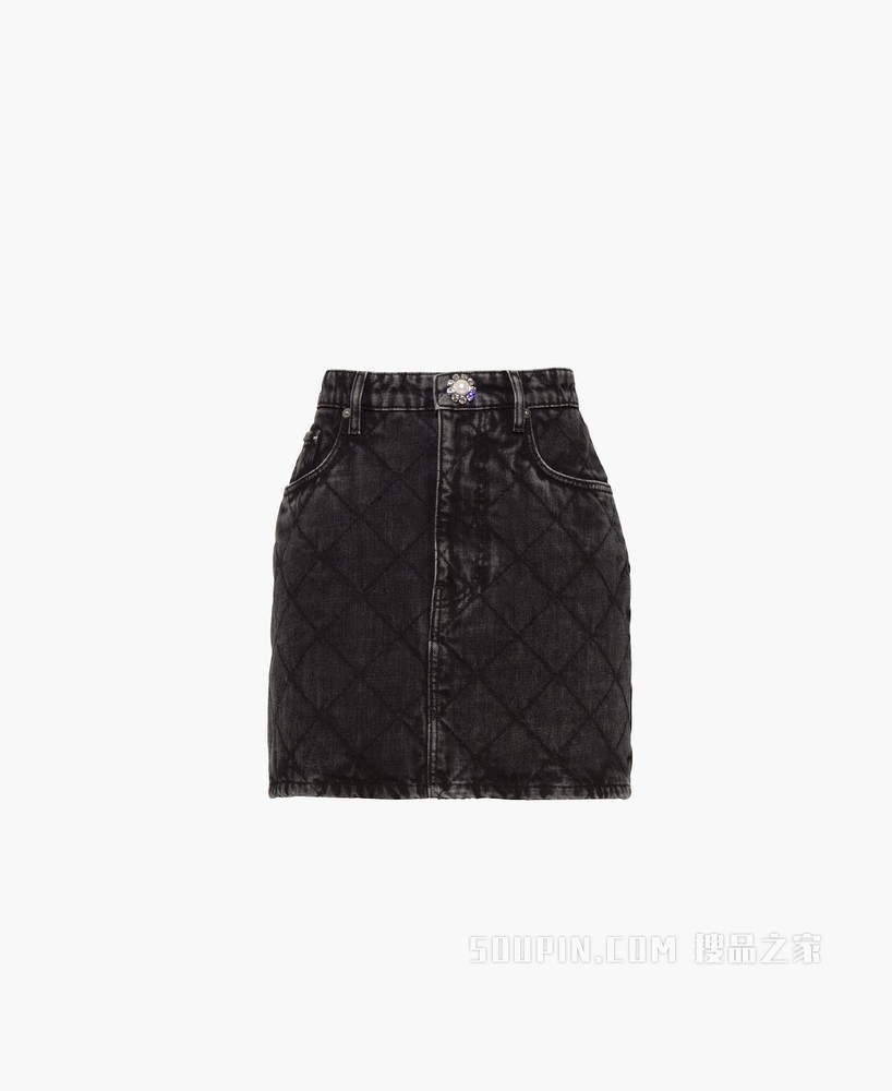 黑色牛仔迷你半身裙