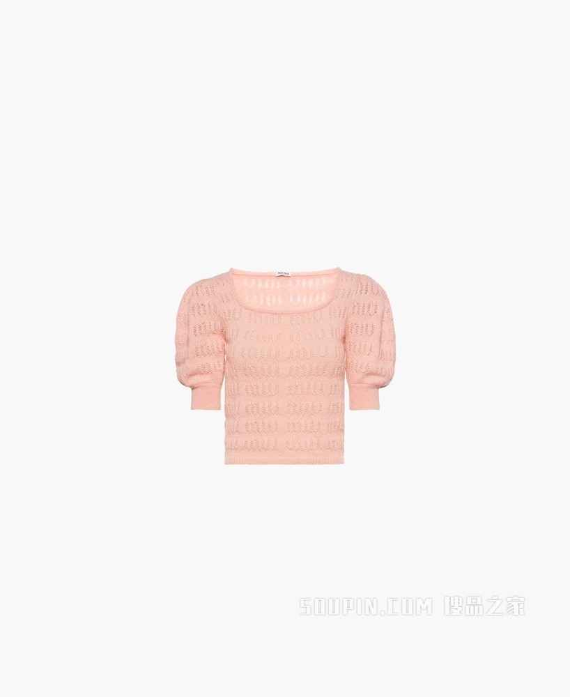 短裁马海毛毛衣