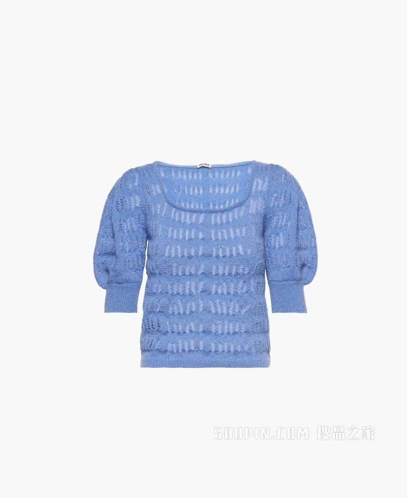 短裁马海毛毛衣