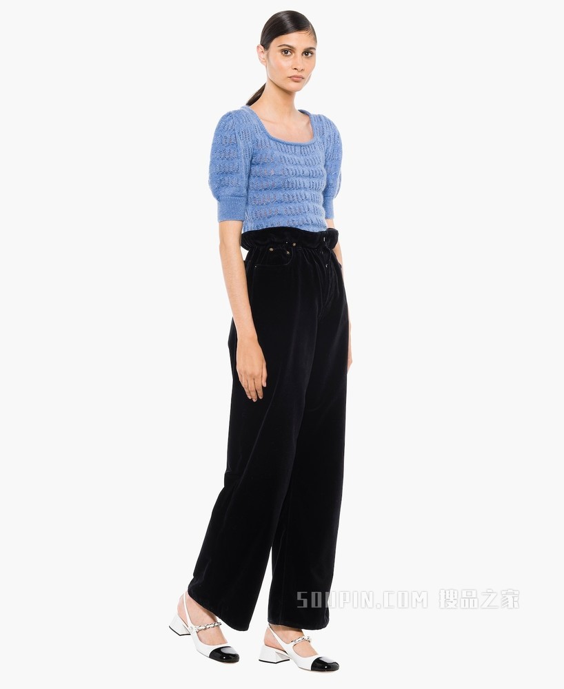 短裁马海毛毛衣