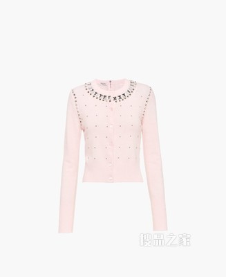 贴花装饰羊毛和羊绒开衫