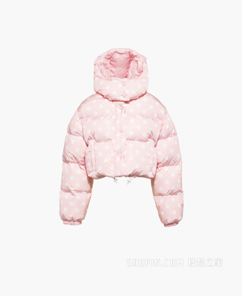 印花尼龙羽绒外套