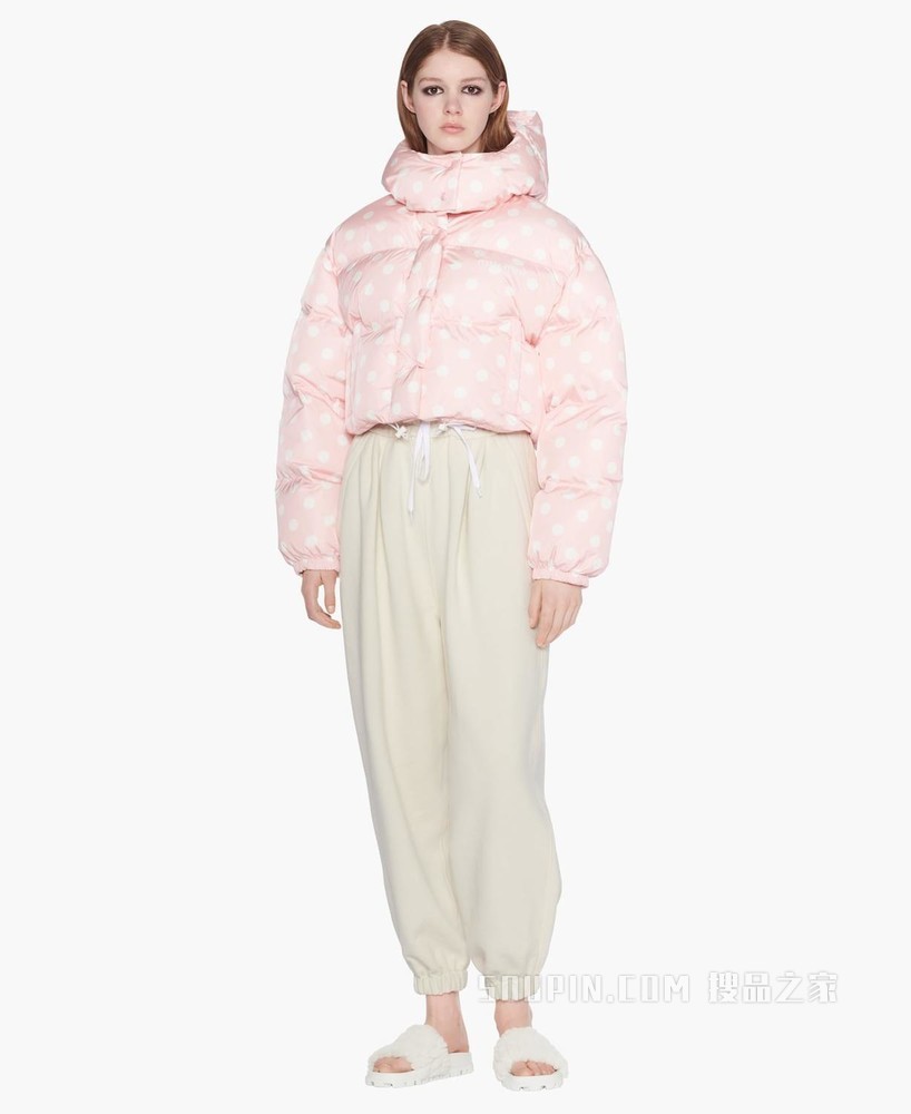 印花尼龙羽绒外套