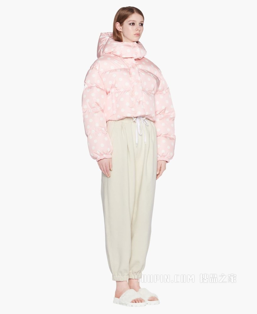 印花尼龙羽绒外套