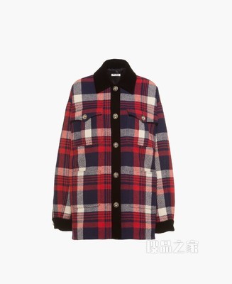 格纹花呢外套