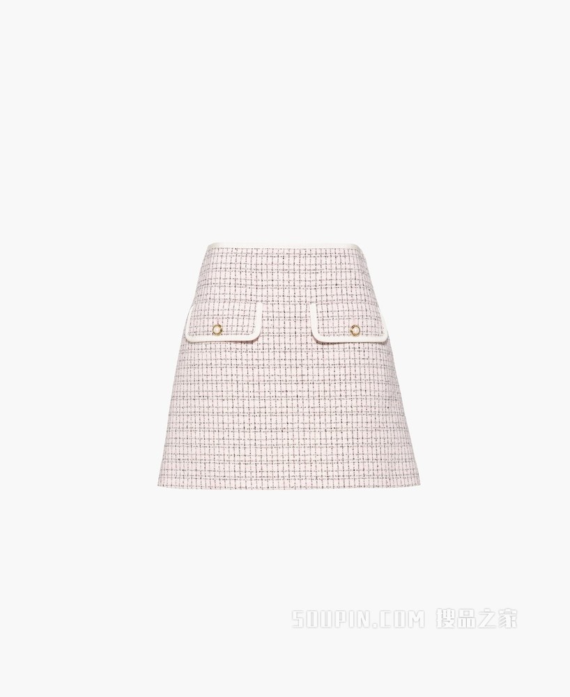 格纹迷你半身裙