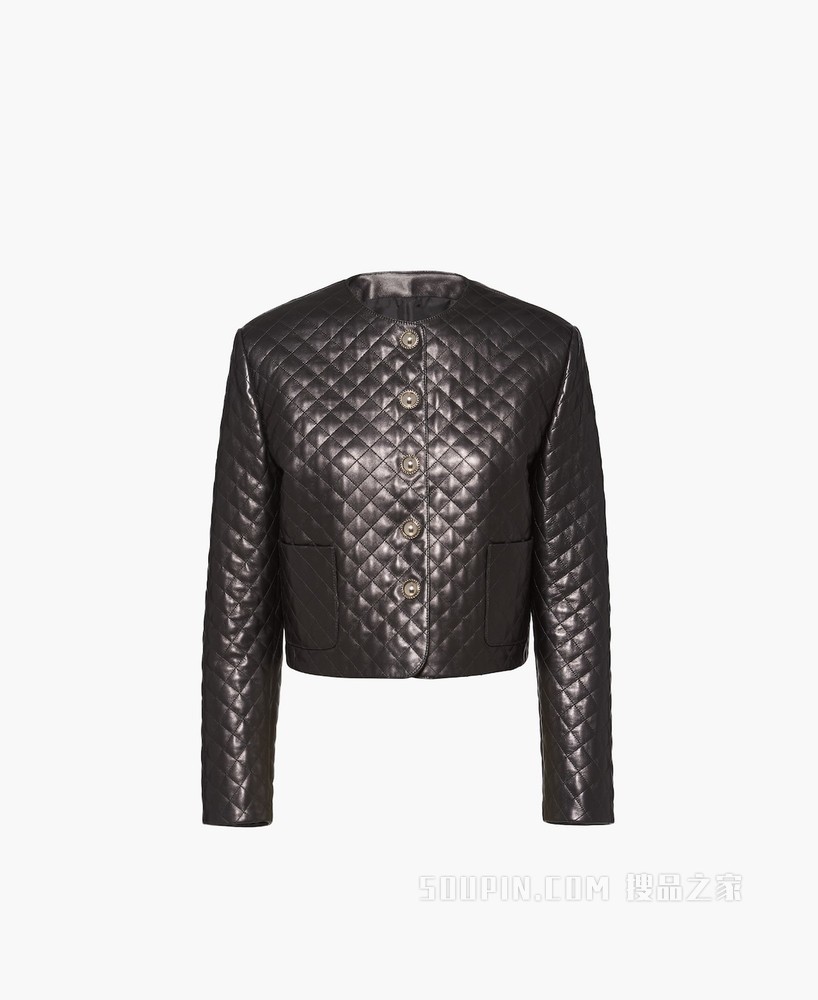 绗缝软羊革外套