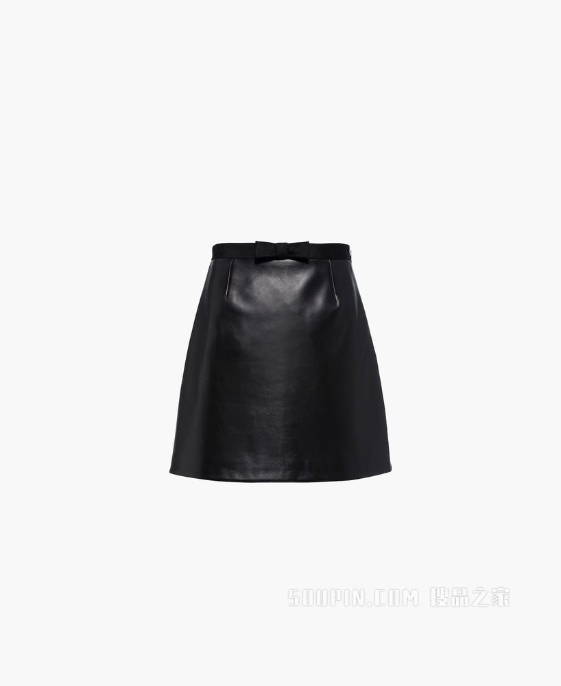 软羊革迷你半身裙