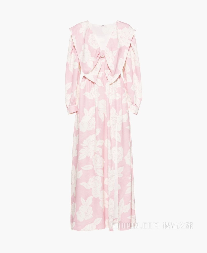 印花缎面Sablé 连衣裙