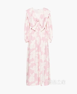 印花缎面Sablé 连衣裙