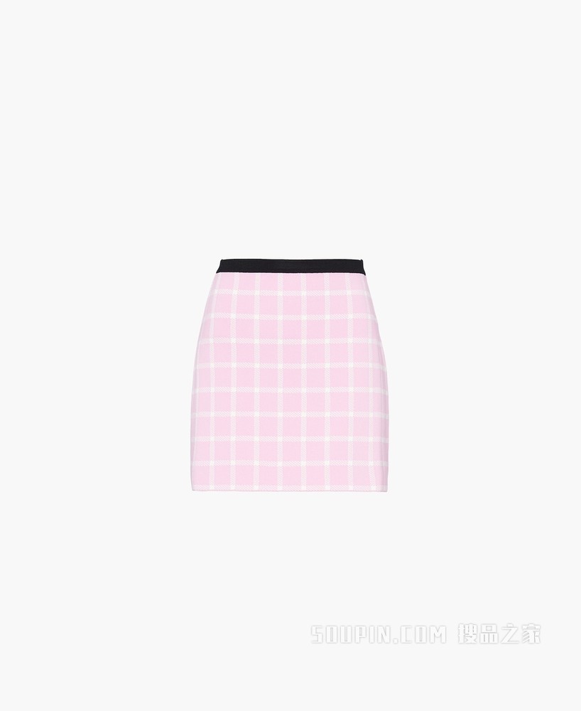 针织迷你半身裙