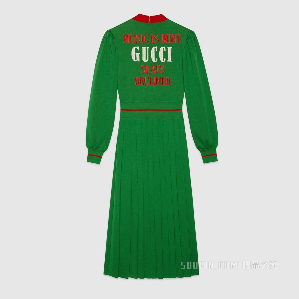 Gucci 100特别系列精纺羊毛连衣裙 绿色