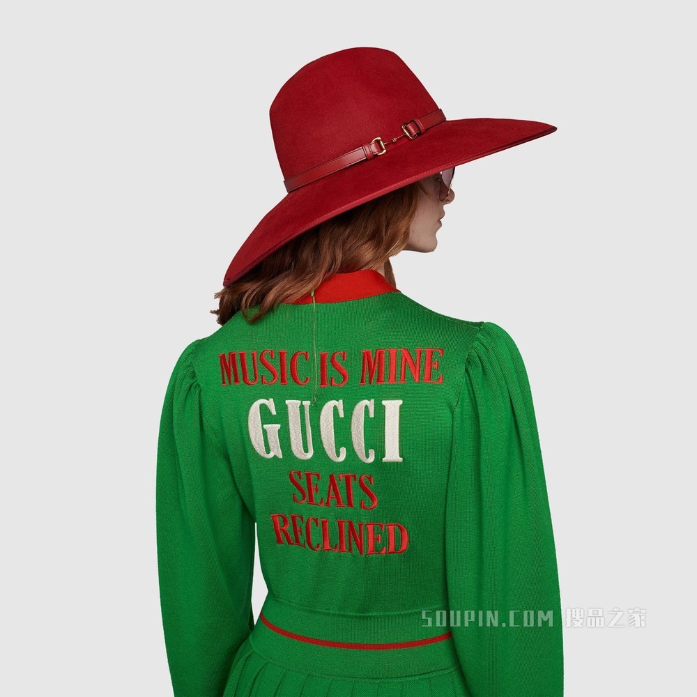 Gucci 100特别系列精纺羊毛连衣裙 绿色