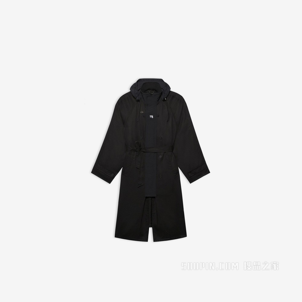 连帽 Trench-coat 风衣