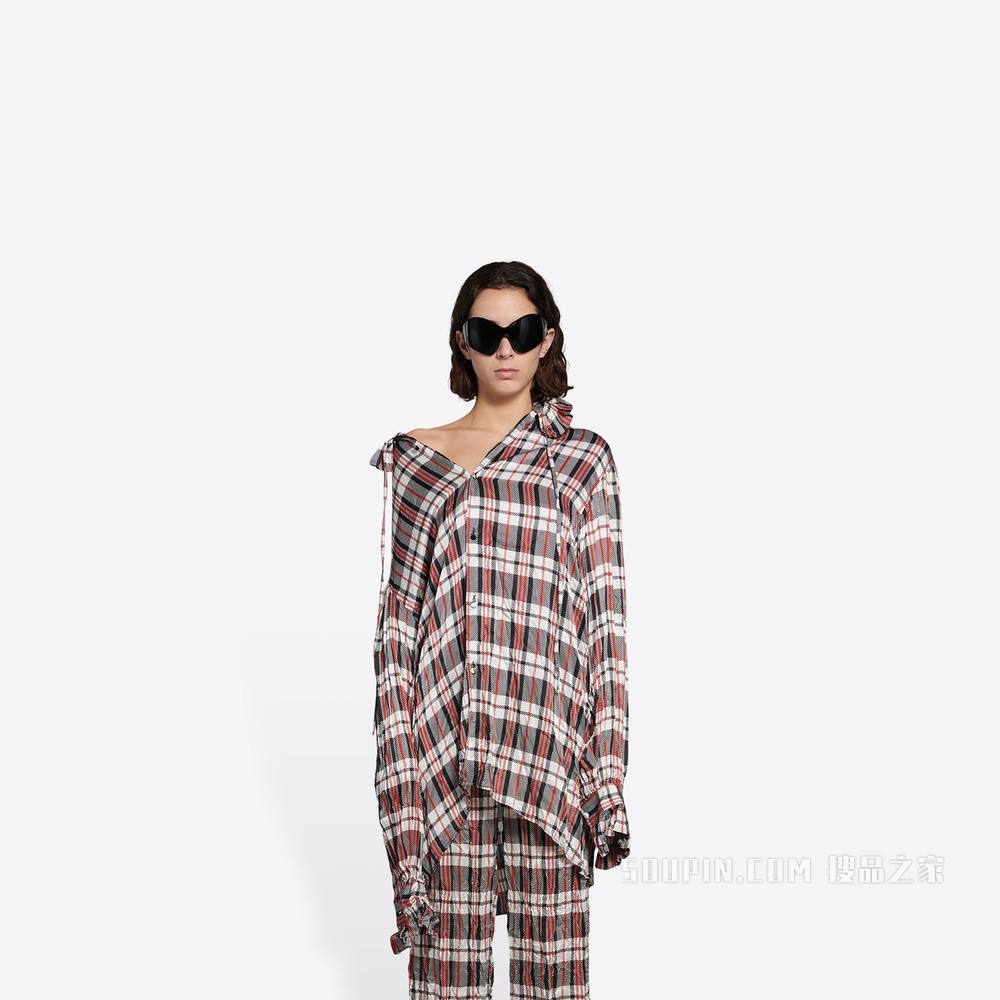 Off-Shoulder 女式衬衫