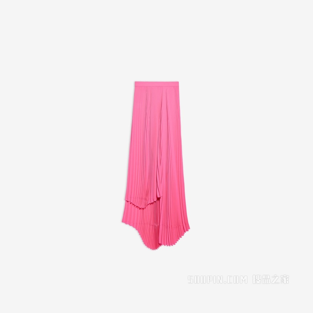 不对称 Pleated 半裙