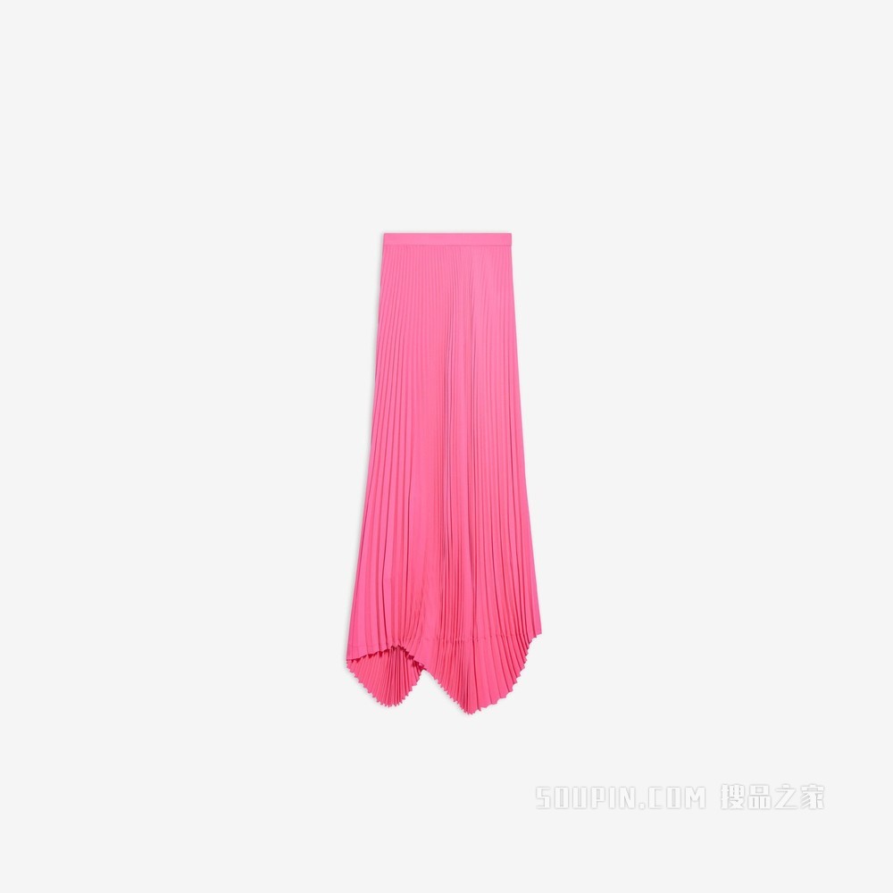不对称 Pleated 半裙