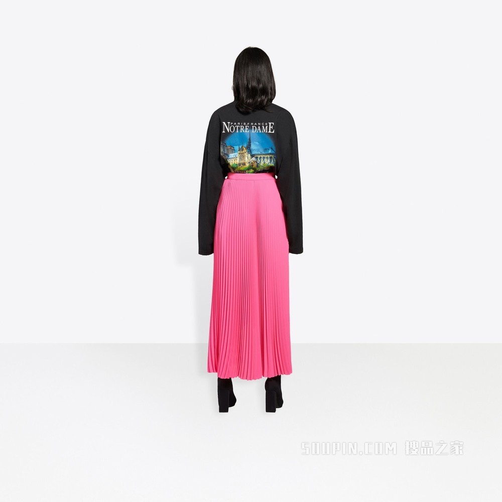 不对称 Pleated 半裙