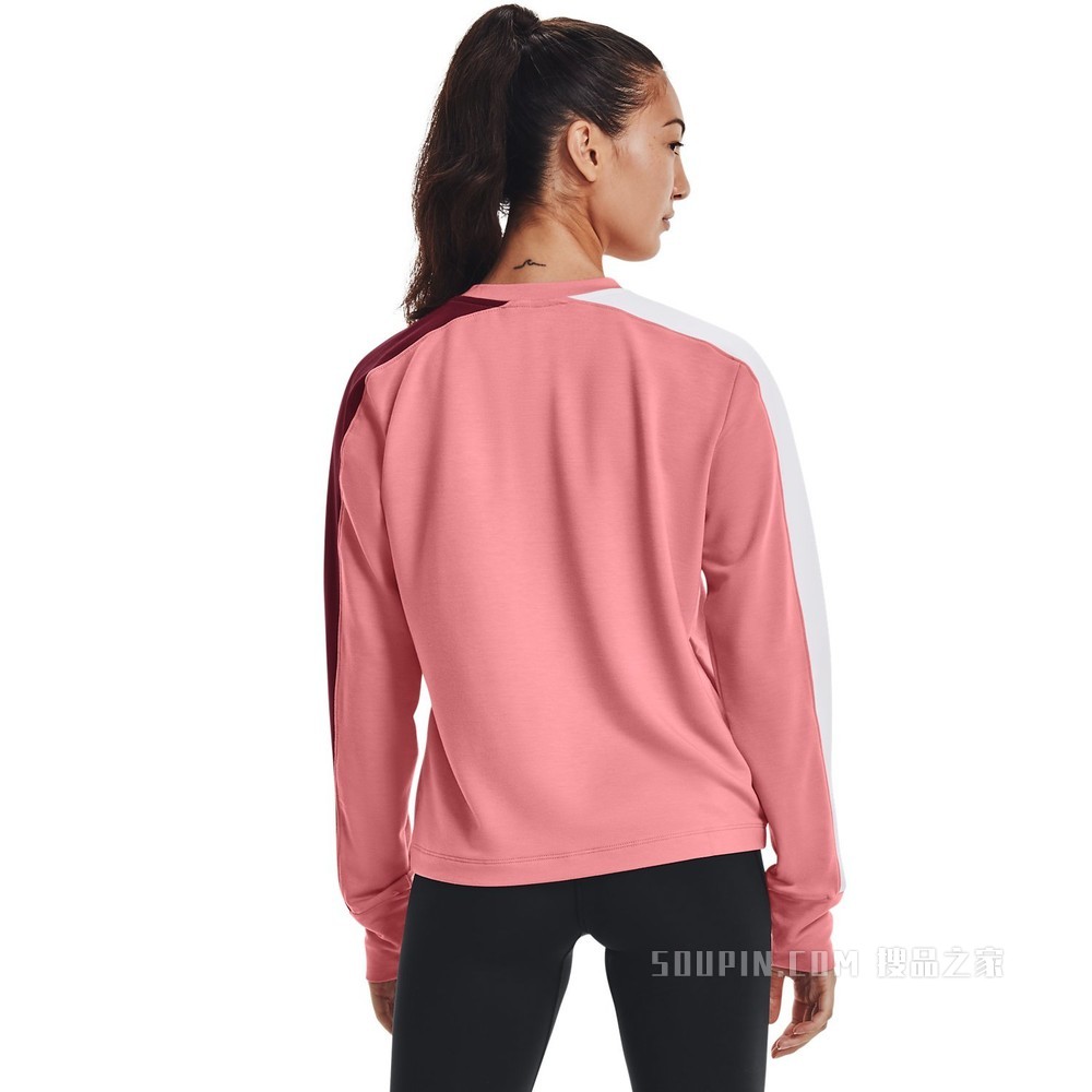 女士UA Rival Terry Colorblock圆领运动衣
