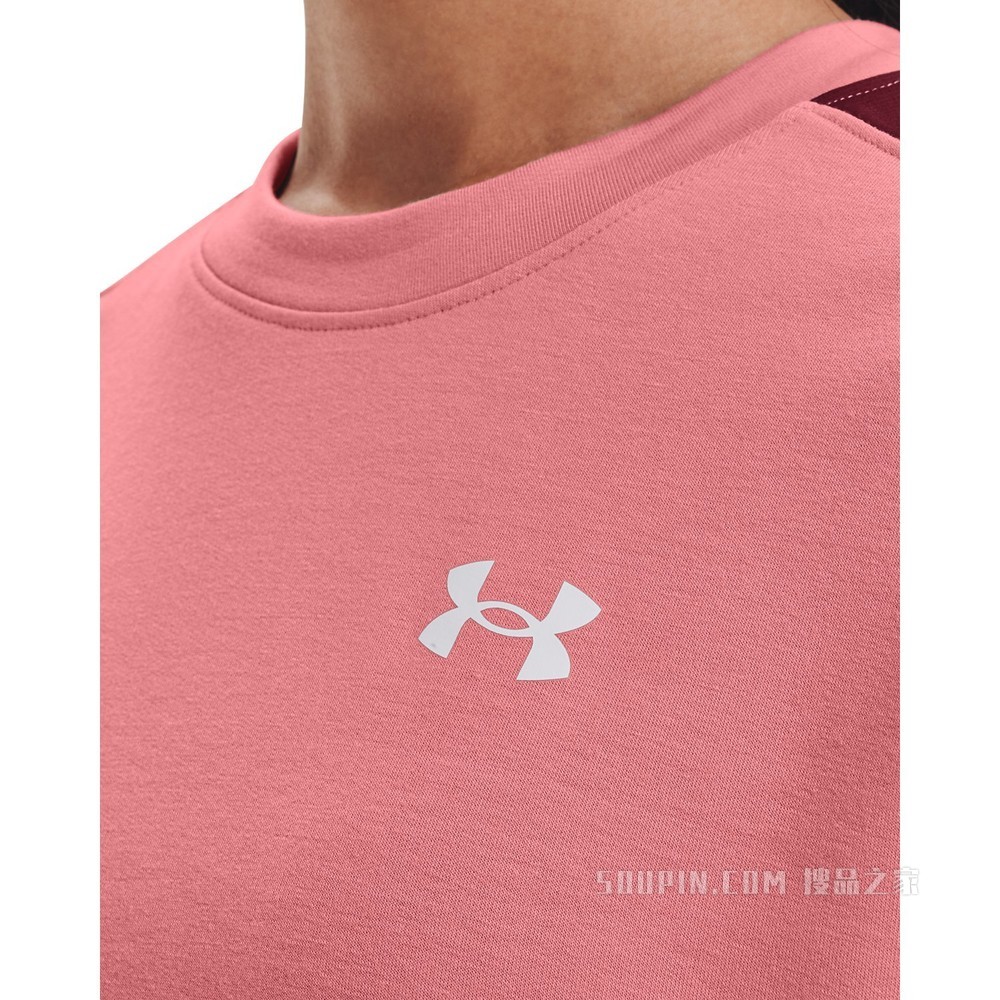 女士UA Rival Terry Colorblock圆领运动衣