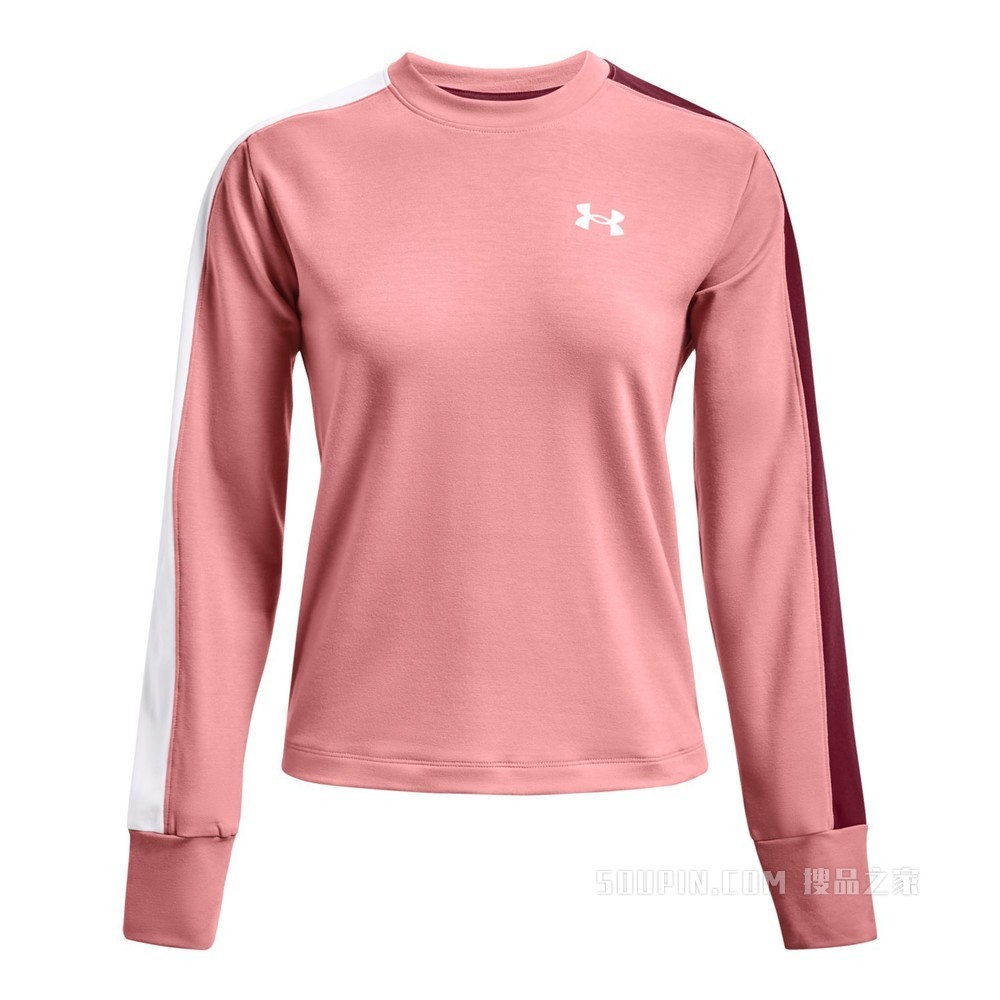 女士UA Rival Terry Colorblock圆领运动衣