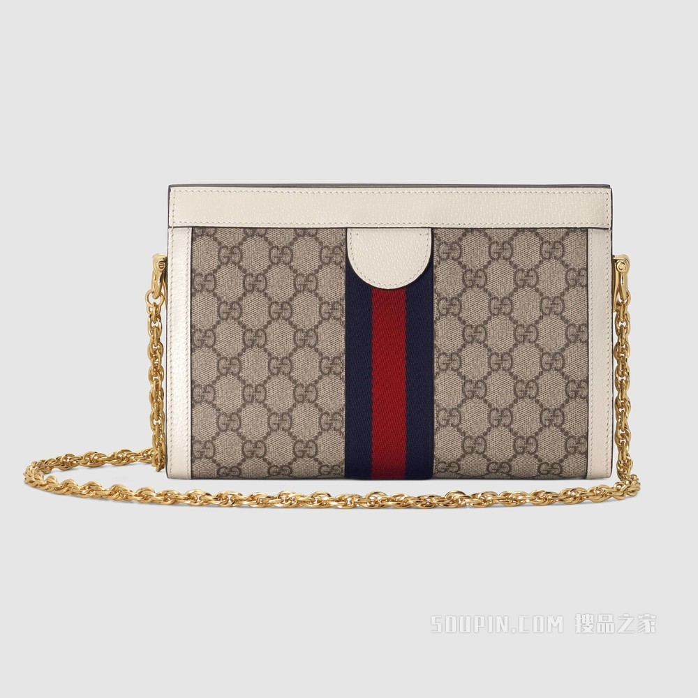 Ophidia系列小号肩背包 米色GG Supreme帆布