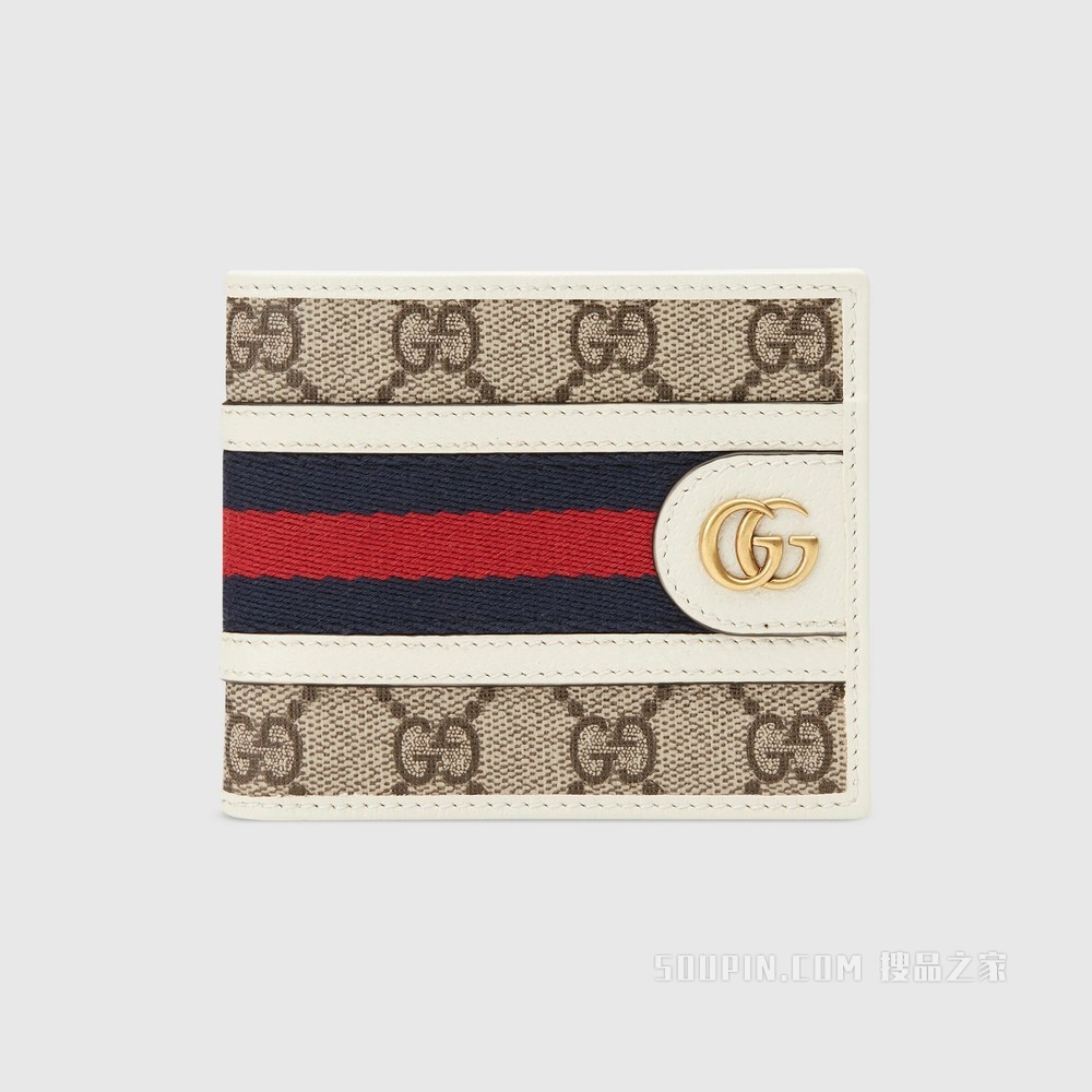 Ophidia系列钱包 米色GG Supreme帆布