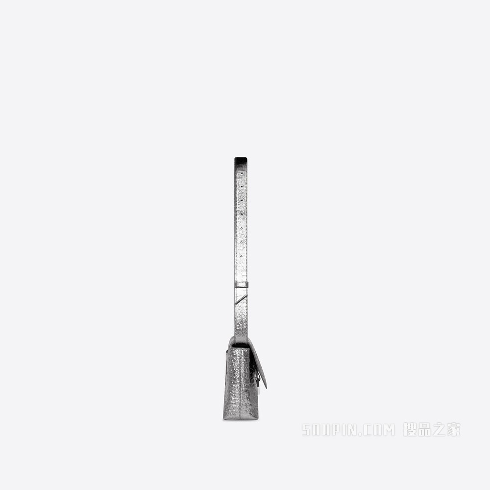 Downtown XS 金属光泽加倍柔韧鳄鱼纹压花牛皮革单肩包